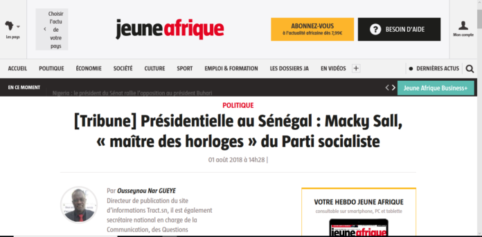 Tribune ONG Jeune Afrique