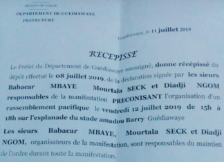 Rassemblement autorisé d’Aar Li Ñu Bokk à Guédiawaye