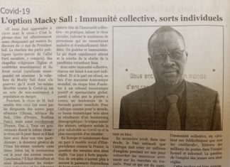 Ousseynou Nar Gueye de Tract, dans le Quotidien, ce mardi | « L’option Macky Sall : immunité collective, sorts individuels » »