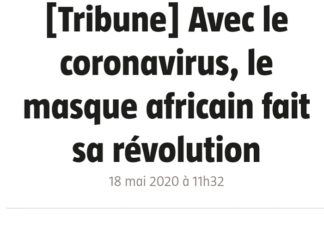 Masquemania : la tribune du fondateur de Tract.sn sur Jeuneafrique.com, ce lundi
