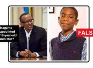 Non, le président Kagame n’a pas nommé ministre un adolescent de 19 ans