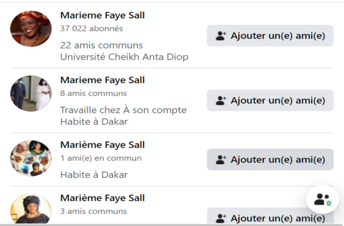 Marième Faye Sall FACEBOOK