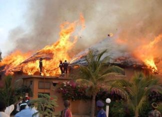 Mbour : un incendie tue un couple et leur enfant
