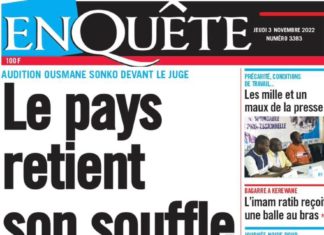 TITROLOGIE des quotidiens sénégalais de ce jeudi 3 novembre 2022