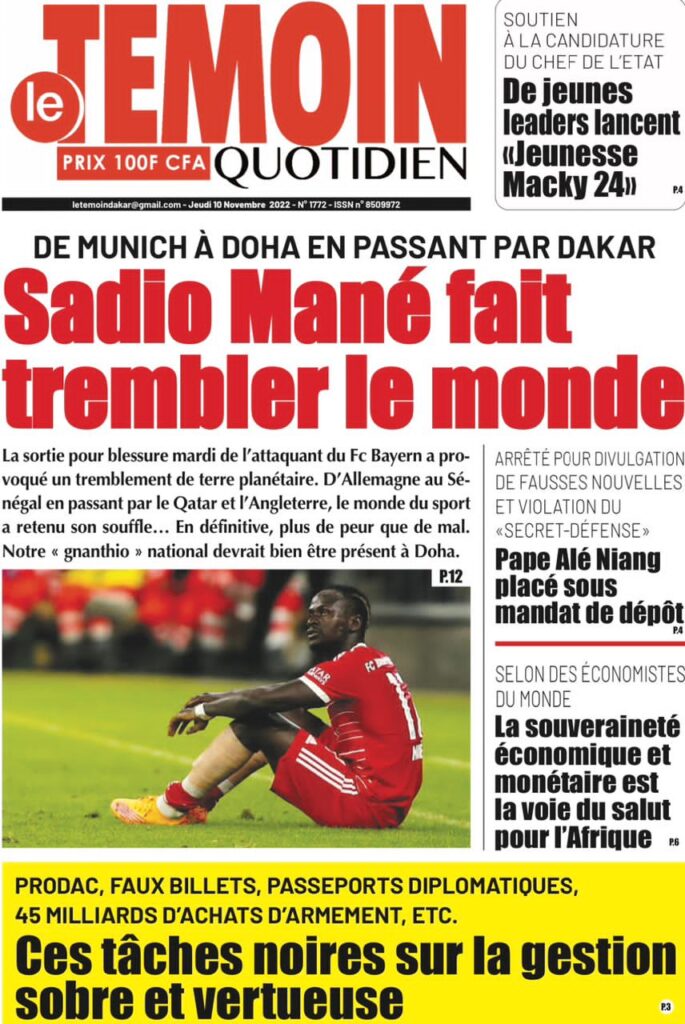 Le Témoin du jeudi 10 novembre 2022