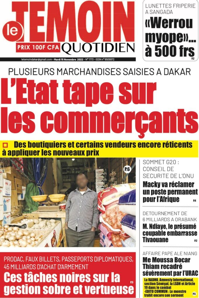 Une - Le Témoin 15 nov