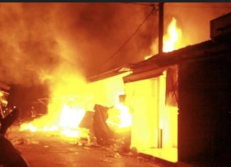 TAMBACOUNDA : Les flammes emportent plus d’une dizaine de magasins