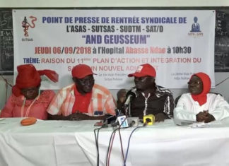 SYNDICALISME-SANTE : 96 heures de grève et une marche nationale décrétées par la coalition And Gueusseum-ISTCTS