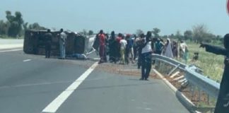 ACCIDENT DE LA ROUTE : Un car se renverse sur l’autoroute Ila Touba, bilan 1 mort, 39 blessés
