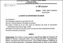 POLITIQUE-MANIFESTATIONS: Le Préfet de Dakar dit niet à Yewwi Askan Wi (Document)