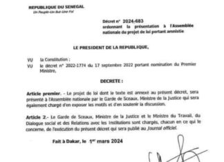 PROJET DE LOI D’AMNISTIE : Les faits concernés dévoilés !