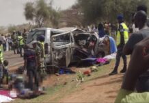 NDIAMA FALL (THIÈS) : 16 morts et 22 blessés dans une collision entre un bus et un camion
