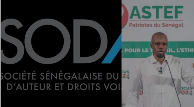 Redevance du droit d’auteur des Législatives 2024 : PASTEF tient à le faire savoir, il est en règle avec la SODAV