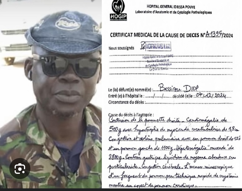 MORT DE BASSIROU DIOP, GARDE DU CORPS DE BARTH: L’autopsie révèle ‘un aspect du poumon cardiaque’