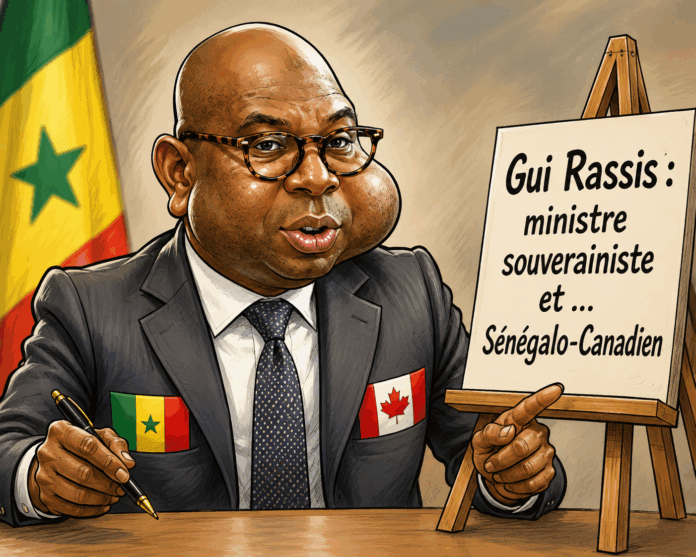 caricature GUI RASSIS ministre souverainiste et senegalo canadien